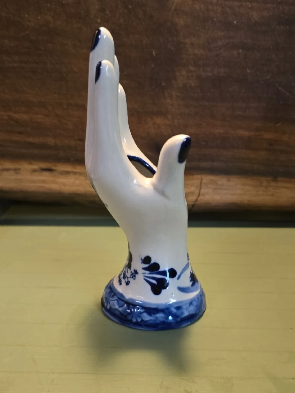 Vintage Porcelain Hand Vase/ring Holder Delft Blue - Picture 3 of 7